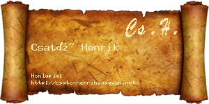 Csató Henrik névjegykártya